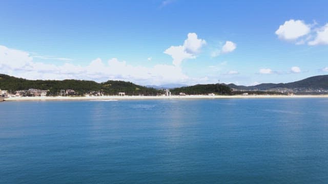 Blue sea under a clear sky
