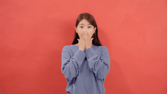 Woman expressing surprise and anxiety