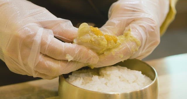 Rice Topped with Soy Sauce Crab Meat