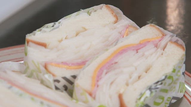 Plated Sandwich After Cut in Half