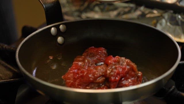 Bulgogi made on a gas stove
