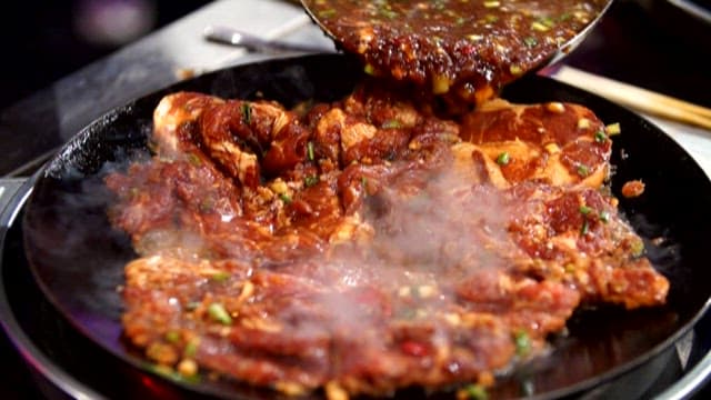 Sizzling Korean BBQ in a Hot Pan