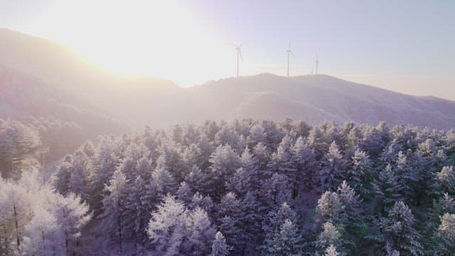 Snow-Covered Mountain Landscape at Dawn