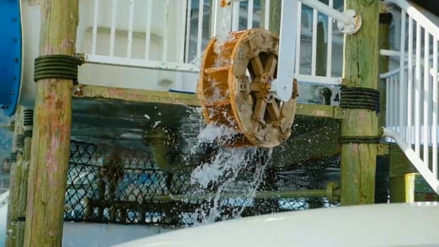 Water Wheel Spinning at Playground