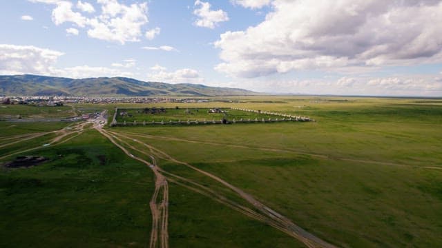 Historical Buddhist Temple in the Middle of a Grassland