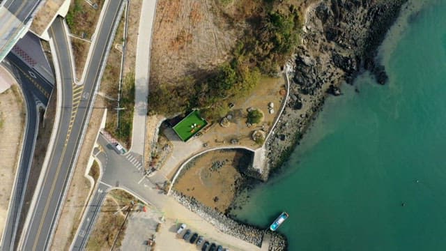 Coastal scenery with a view of the road