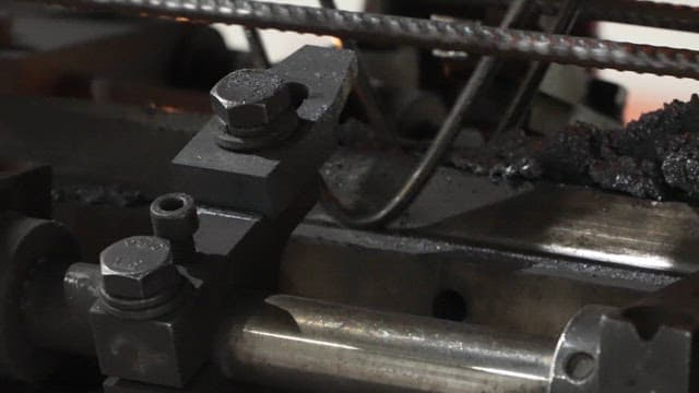 Metal machine operating with sparks
