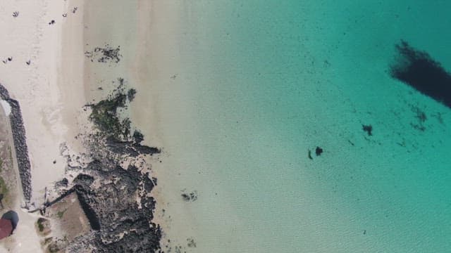 Serene beach with clear turquoise water