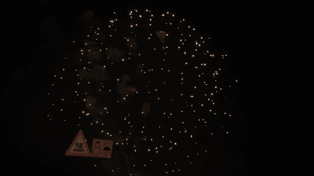 Fireworks lighting up the night sky