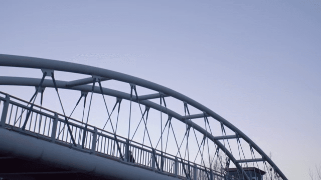 Modern bridge under a clear sky