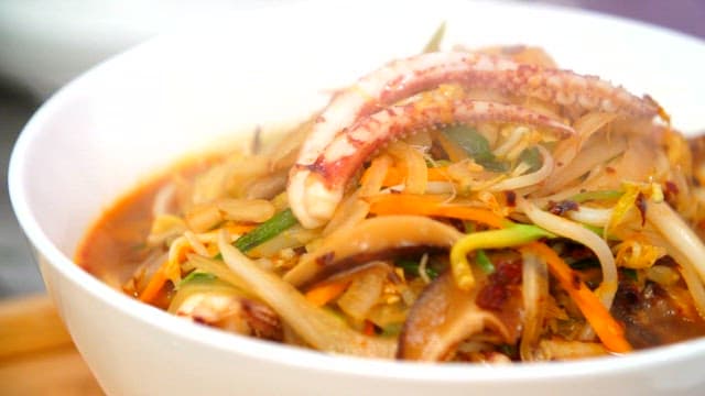 Spicy Jjamppong Soup Close-up