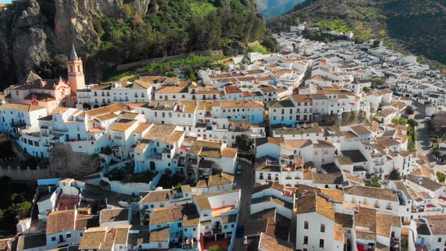 Picturesque village nestled in the mountains