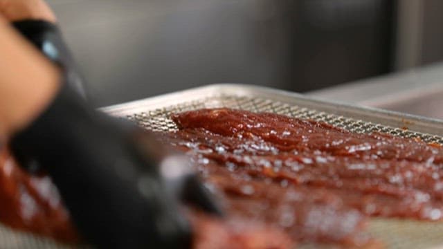 Seasoned Meat Neatly Placed on an Iron Grill