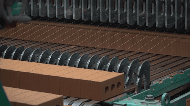 Brick manufacturing process in a factory