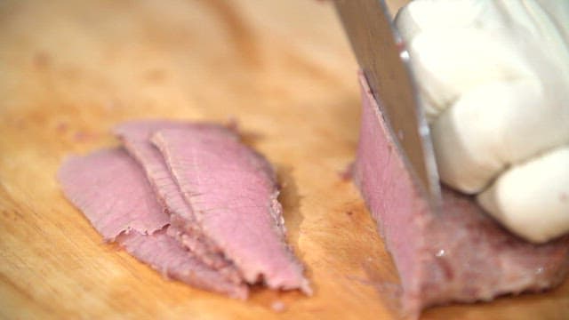 Slicing Well-Cooked Meat with a Knife