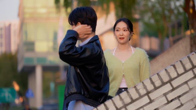 Couple arguing outdoors