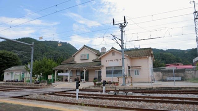 Quiet Railway Station in the Countryside