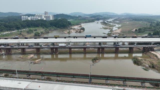 Bridge and Traffic Over the River