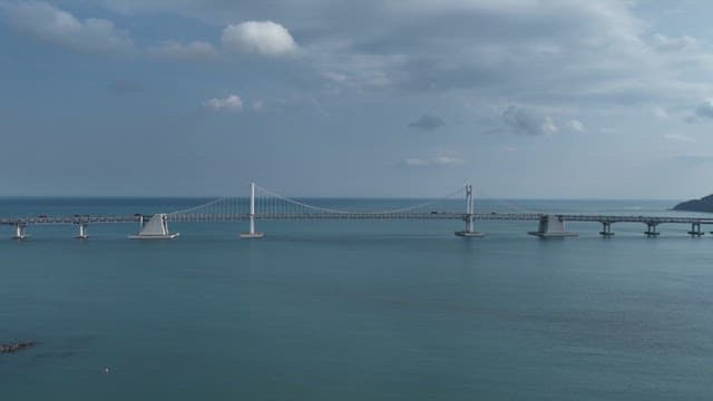 Long bridge over a calm sea