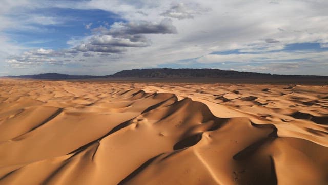 Golden sand dunes in the desert