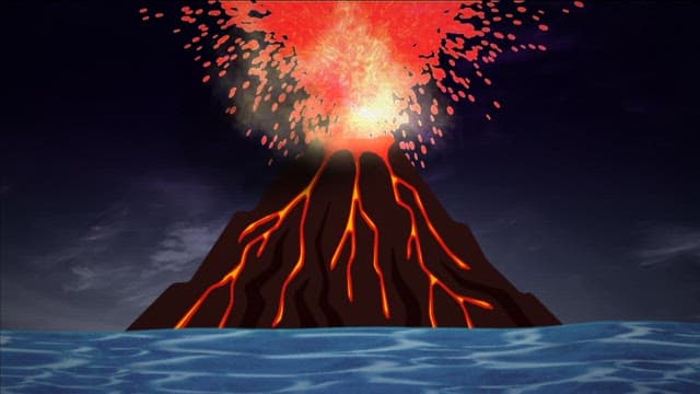 Animated Volcanic Eruption and Underwater Scene