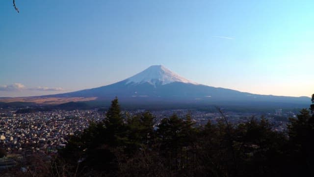 Magnificent Mountain Fuji and evening of the city