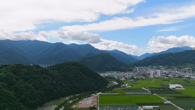 Scenic view of vast mountains