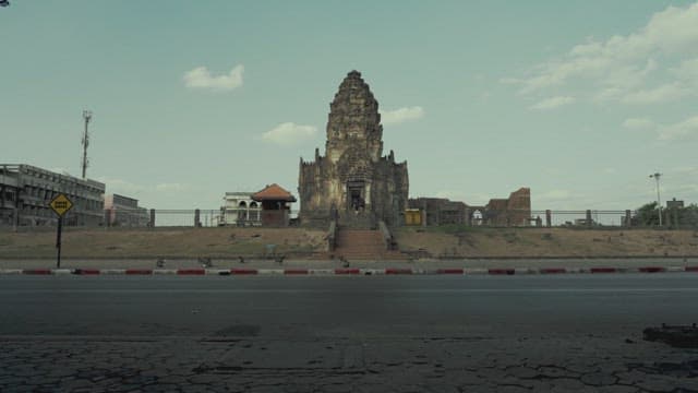 Ancient and Cultural Temple Near the Road
