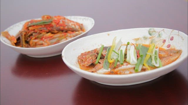 Braised yellow croaker on a plate on the table