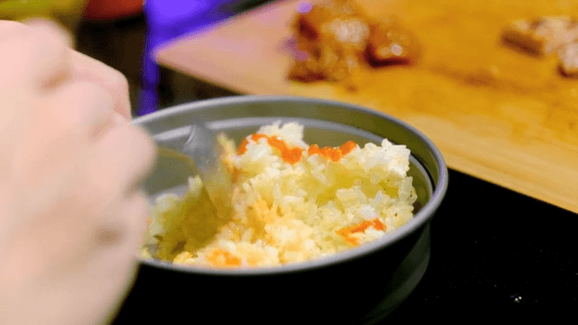 Eating at the campsite