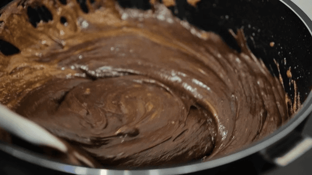 Melting chocolate in a hot pan