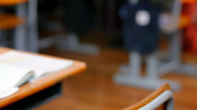 Student having fun in the classroom