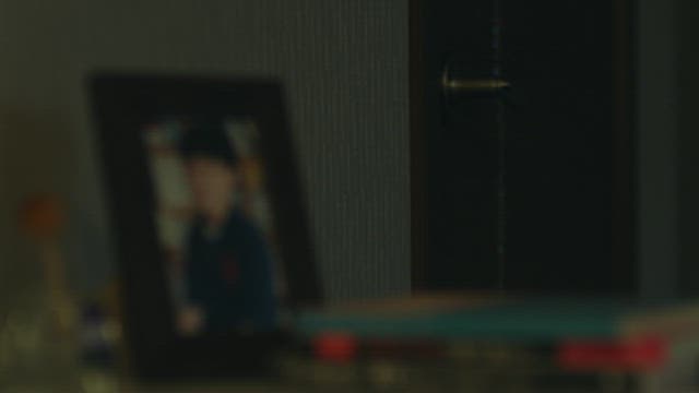 Person who cautiously opens the door and comes in late at night