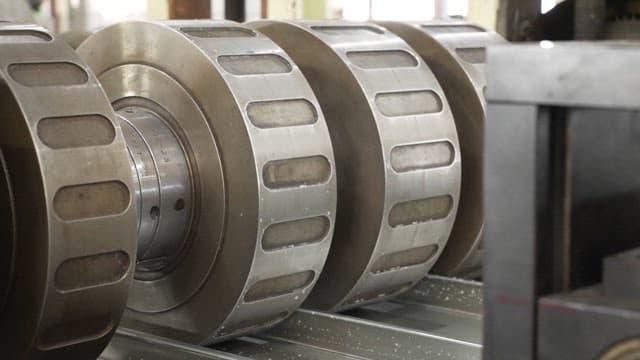 Close-up of industrial machinery in operation