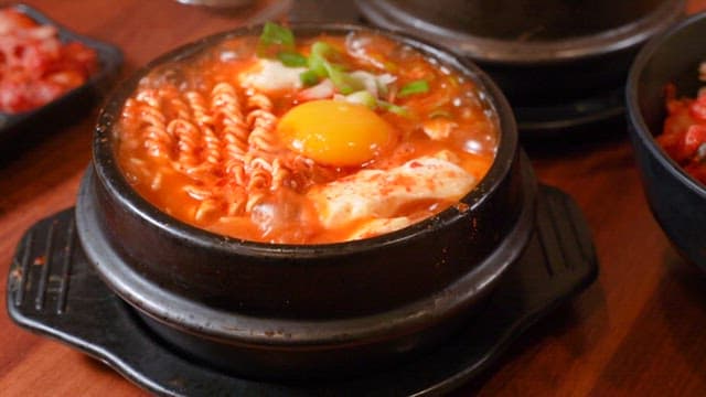 Spicy Soft Tofu Ramen with Egg and Vegetables