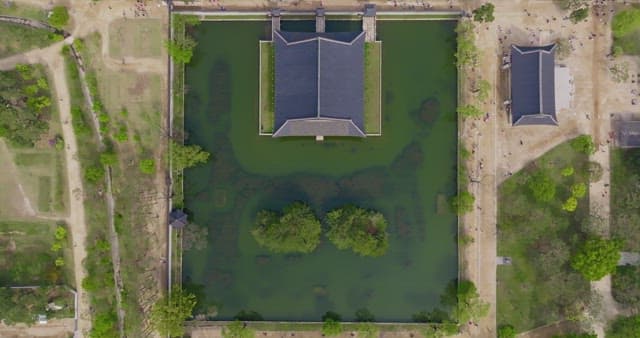 Gyeongbokgung Palace with a pond