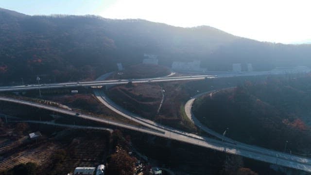 Highway Interchange in Autumn